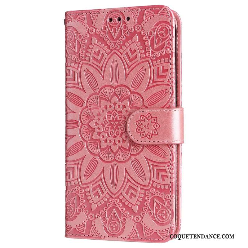 Housse Xiaomi Redmi Note 13 4G Fleur Mandala à Lanière