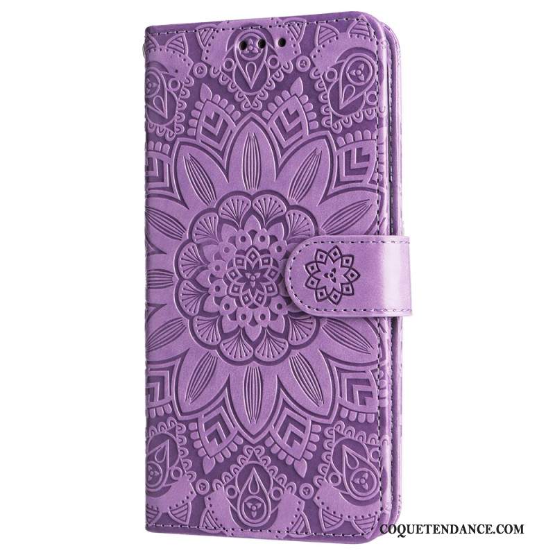 Housse Xiaomi Redmi Note 13 4G Fleur Mandala à Lanière