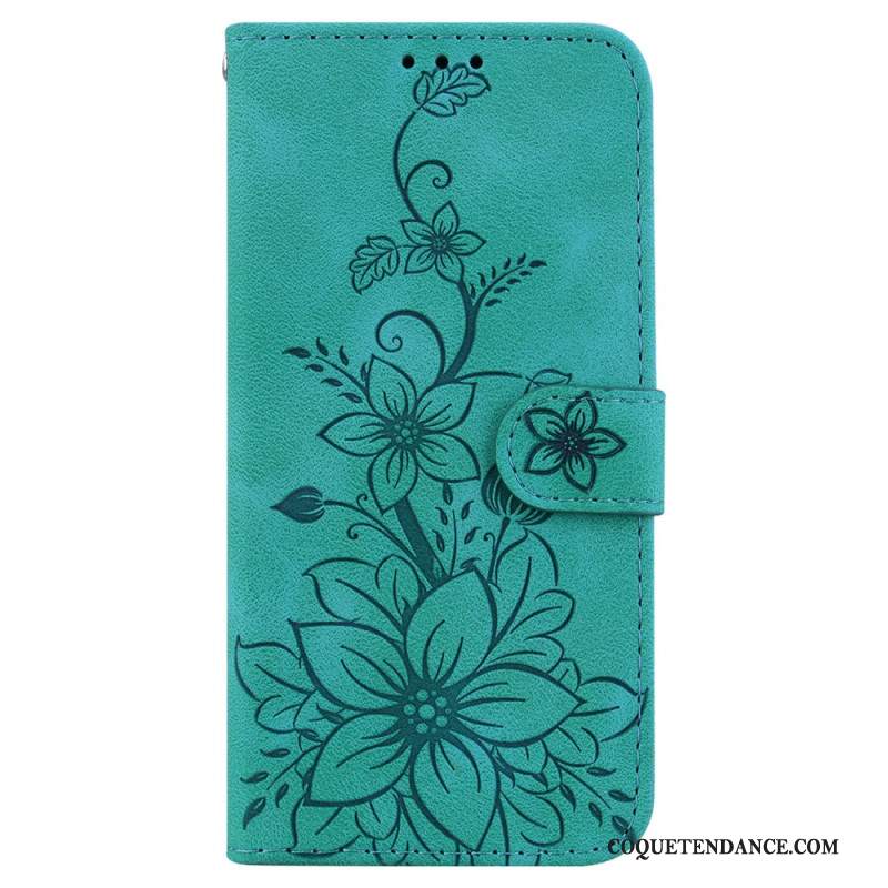 Housse Xiaomi Redmi Note 13 5G Motif Floral à Lanière