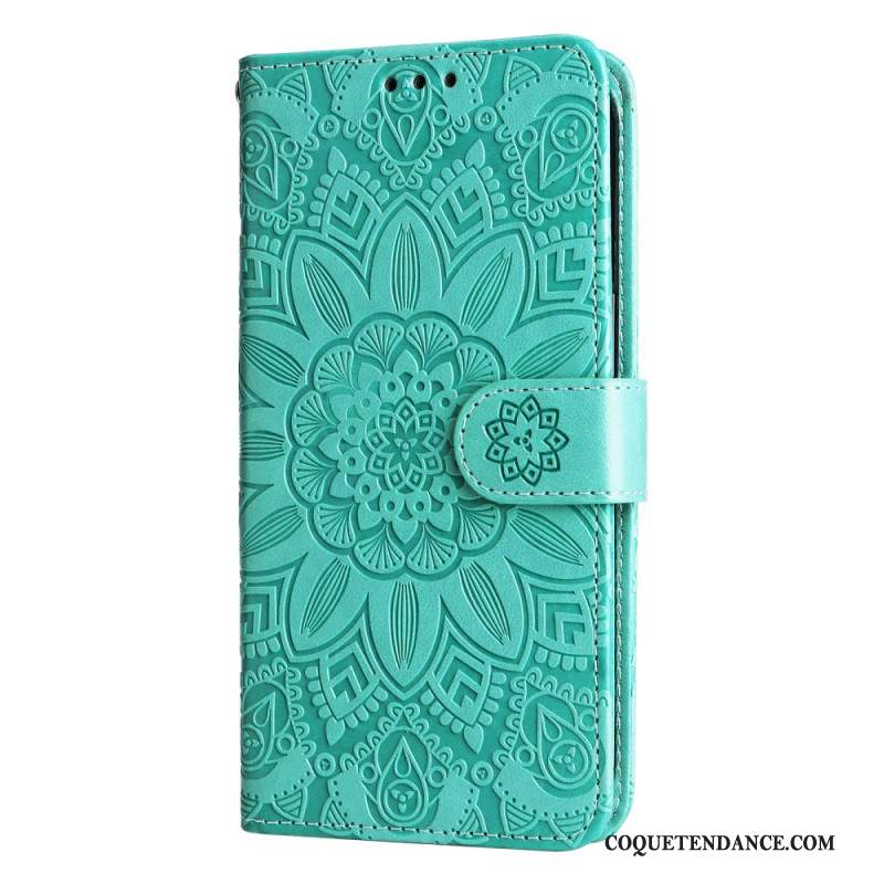 Housse Xiaomi Redmi Note 13 5G Motif de Tournesol à Lanière