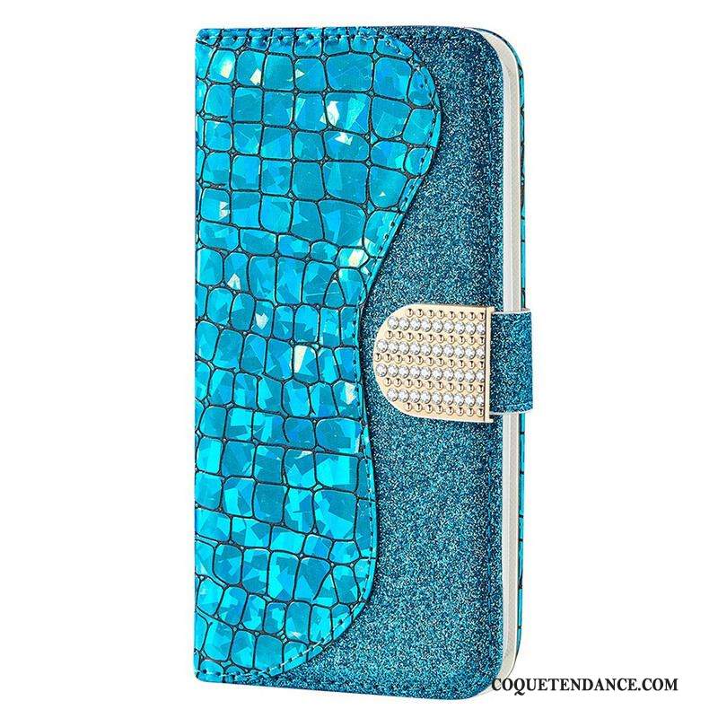 Housse iPhone 13 Mini Croco Diamants