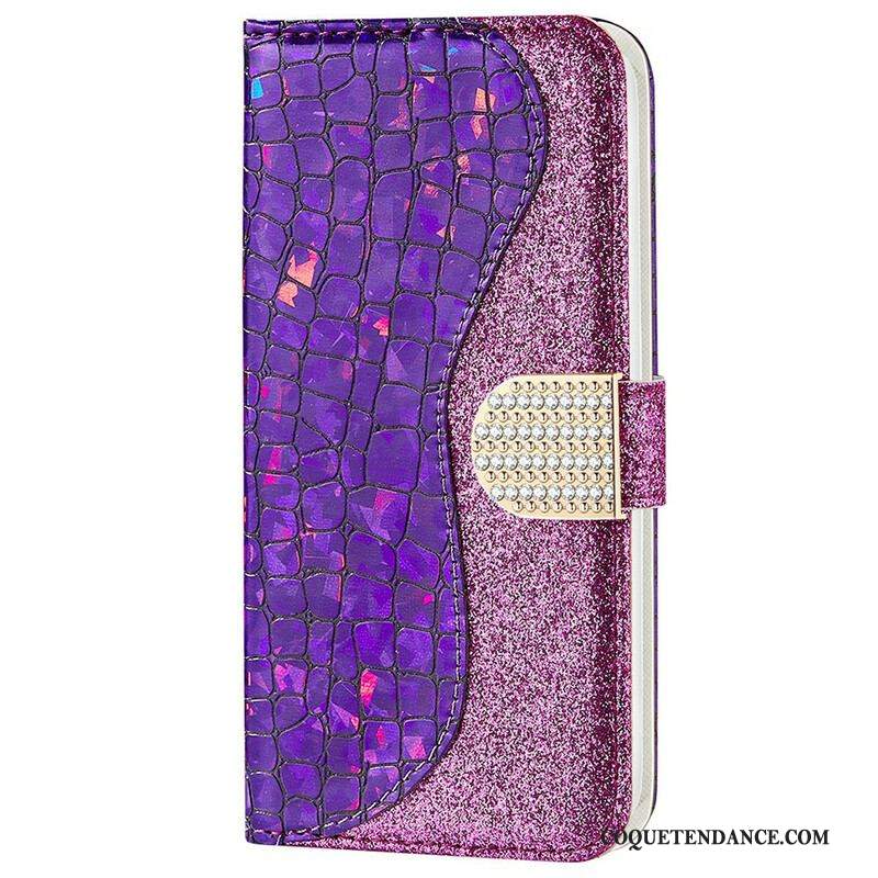 Housse iPhone 13 Mini Croco Diamants