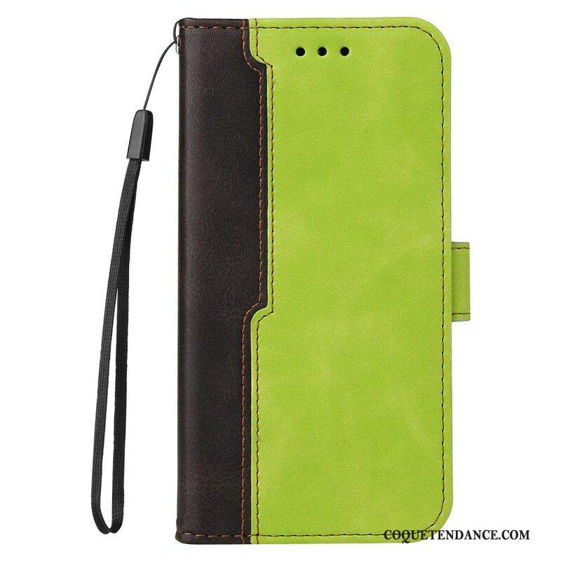 Housse iPhone 13 Mini Simili Cuir Bicolore