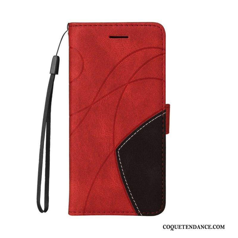 Housse iPhone 13 Mini Simili Cuir Bicolore Signature