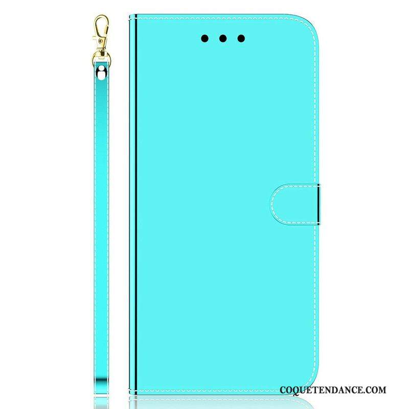 Housse iPhone 13 Mini Simili Cuir Couverture Miroir