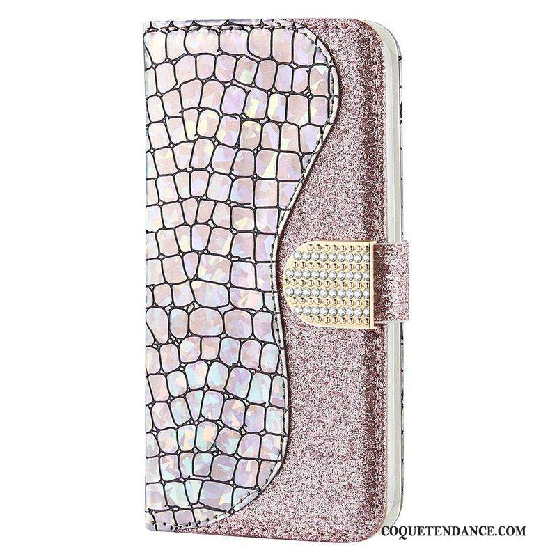 Housse iPhone 13 Pro Max Croco Diamants