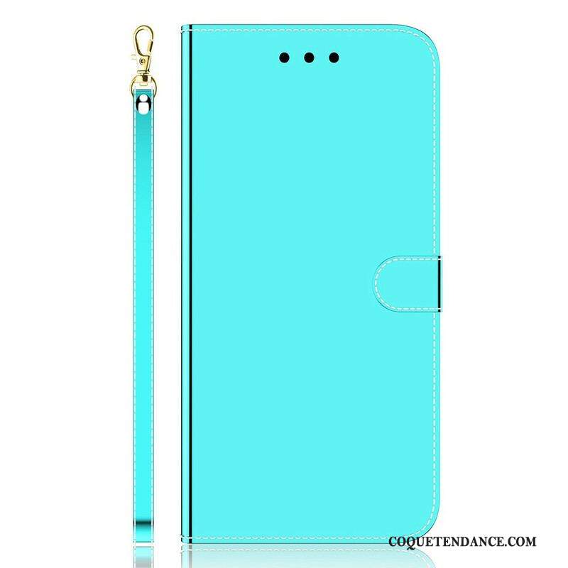 Housse iPhone 13 Pro Max Simili Cuir Couverture Miroir