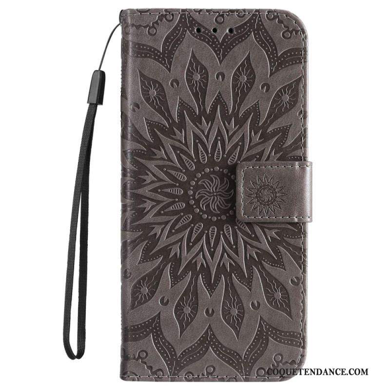 Housse iPhone 14 Pro Max Mandala Soleil avec Lanière