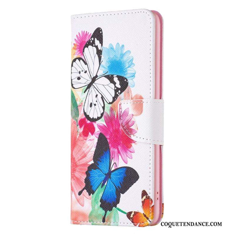 Housse iPhone 14 Pro Papillons Aquarelle