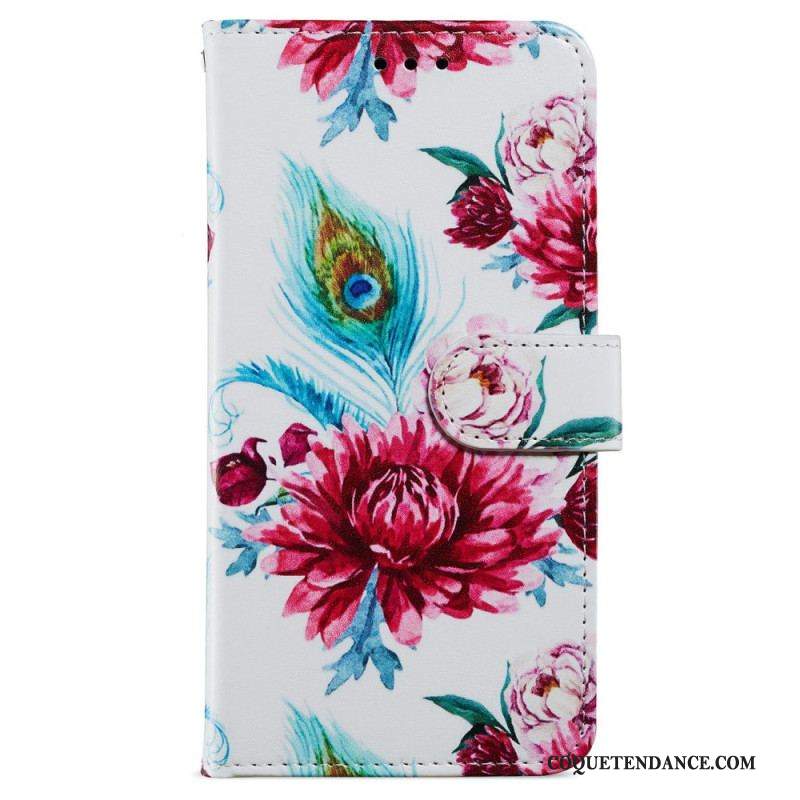 Housse iPhone 15 Fleurs Liberty à Lanière