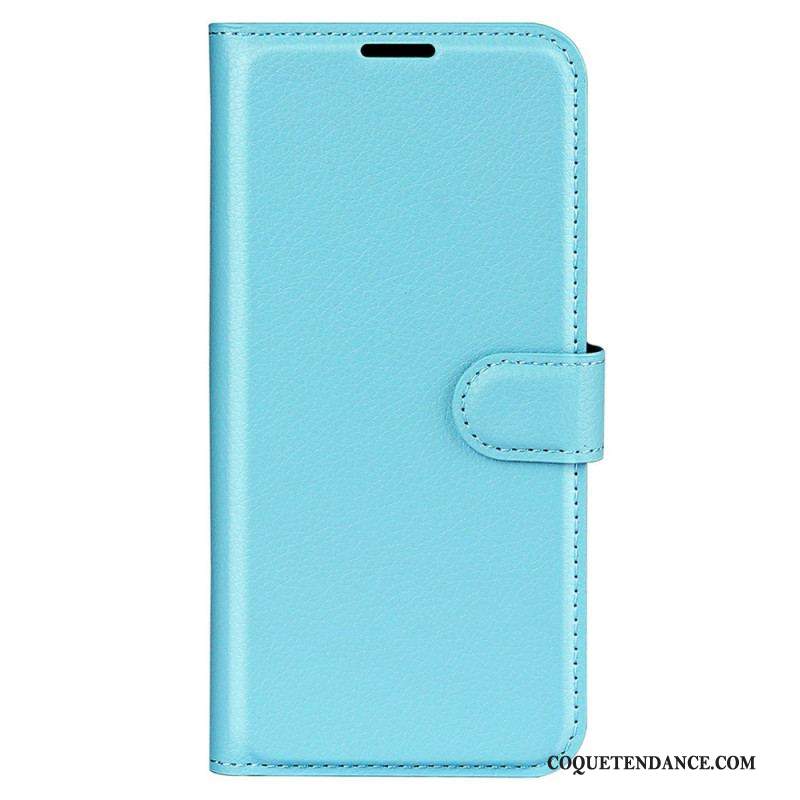 Housse iPhone 15 Plus Simili Cuir Litchi Classique