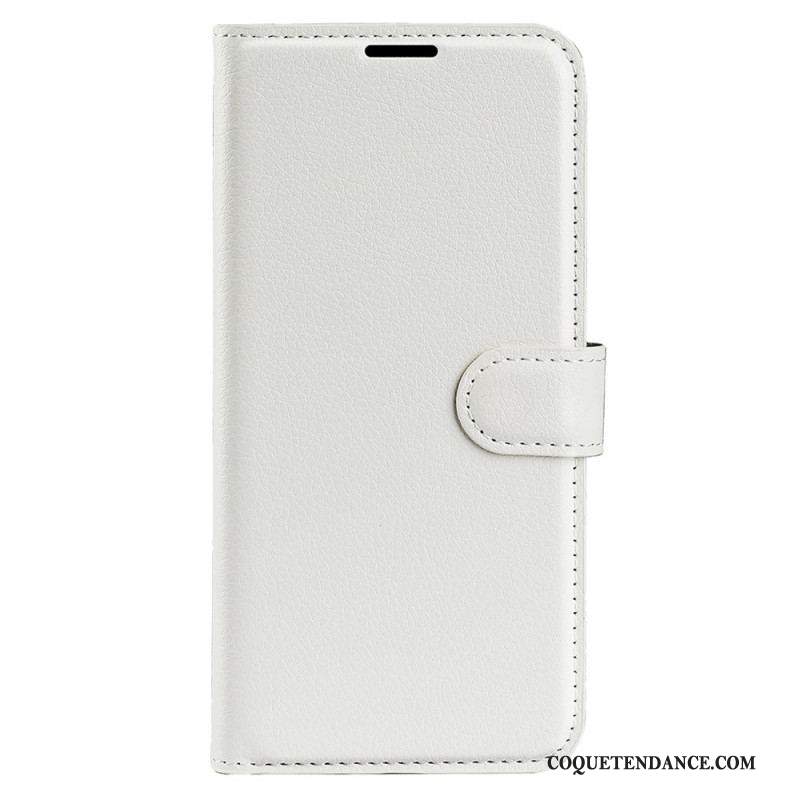 Housse iPhone 15 Simili Cuir Litchi Classique