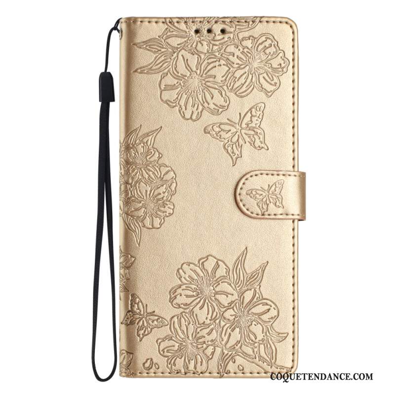 Housse iPhone 16 Motif Papillons et Fleurs