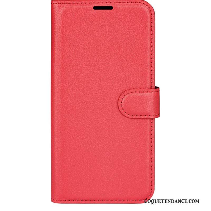 Housse iPhone 16 Plus Simili Cuir Litchi