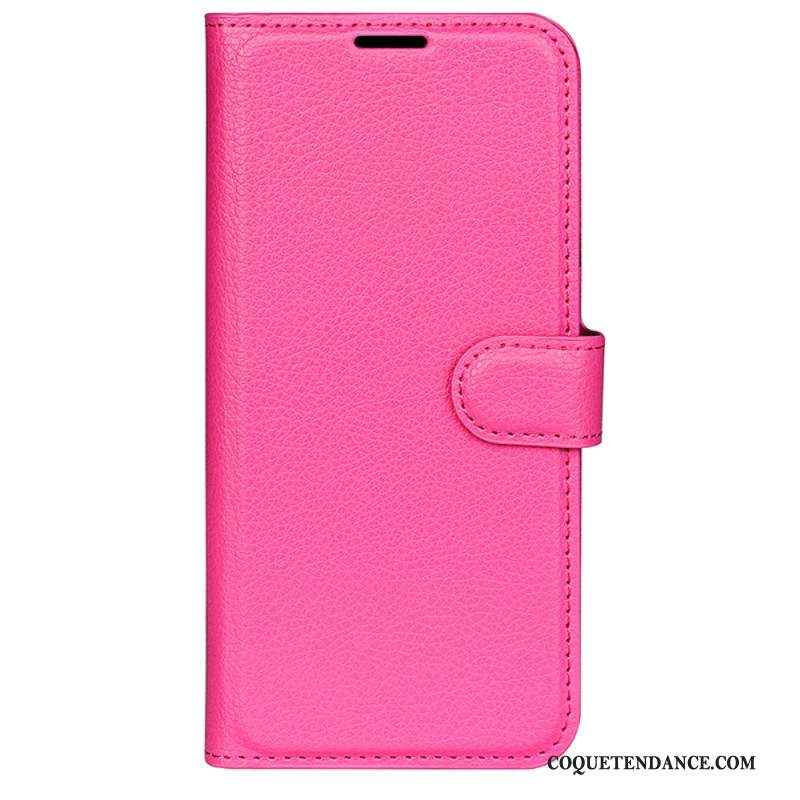 Housse iPhone 16 Plus Simili Cuir Litchi