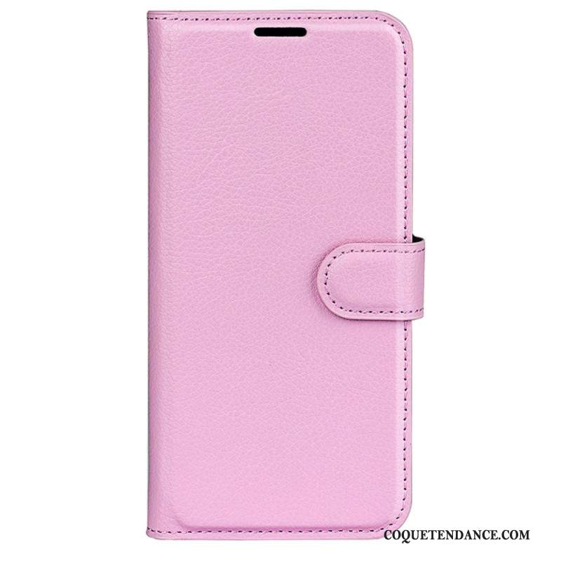 Housse iPhone 16 Plus Simili Cuir Litchi