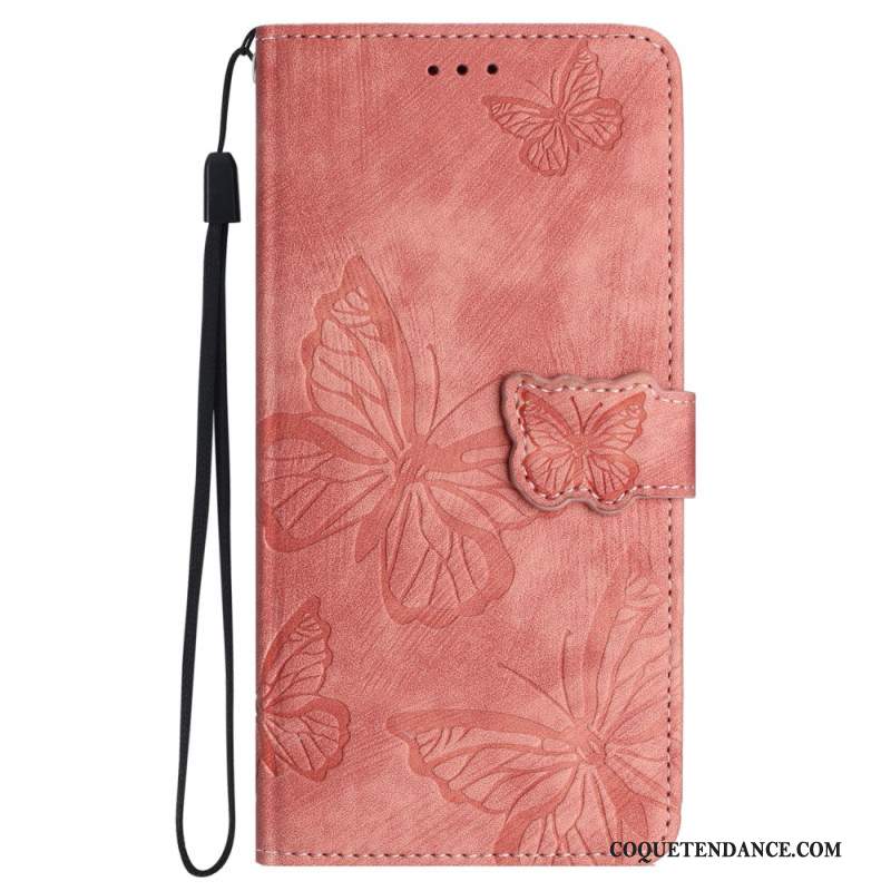 Housse iPhone 16 Portefeuille Motif Papillons