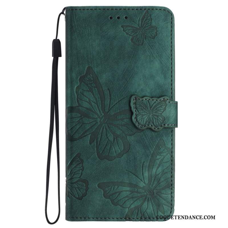 Housse iPhone 16 Portefeuille Motif Papillons