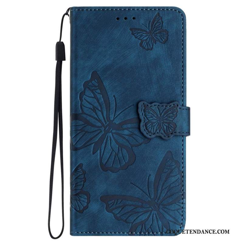 Housse iPhone 16 Portefeuille Motif Papillons