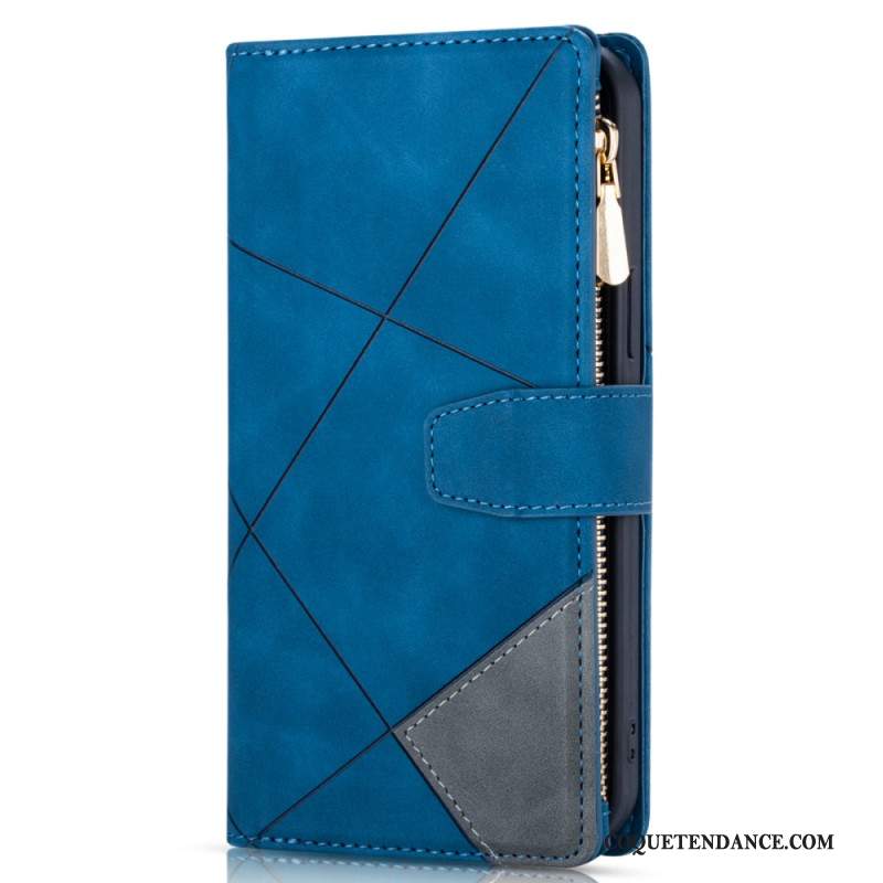 Housse iPhone 16 Pro Max Portefeuille Motif Géométrique