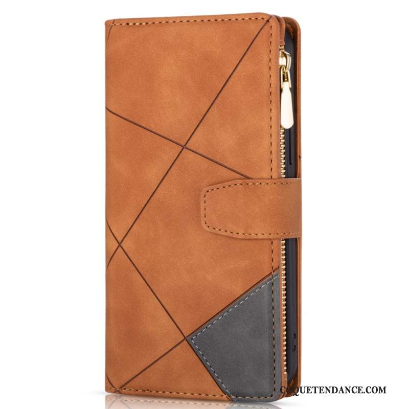 Housse iPhone 16 Pro Max Portefeuille Motif Géométrique