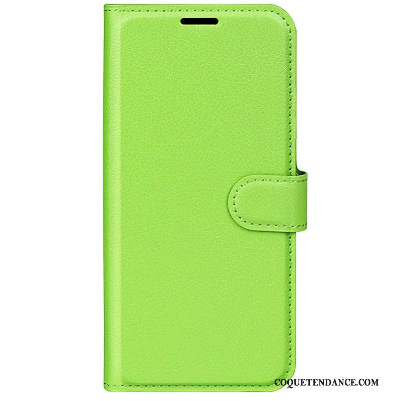 Housse iPhone 16 Simili Cuir Litchi