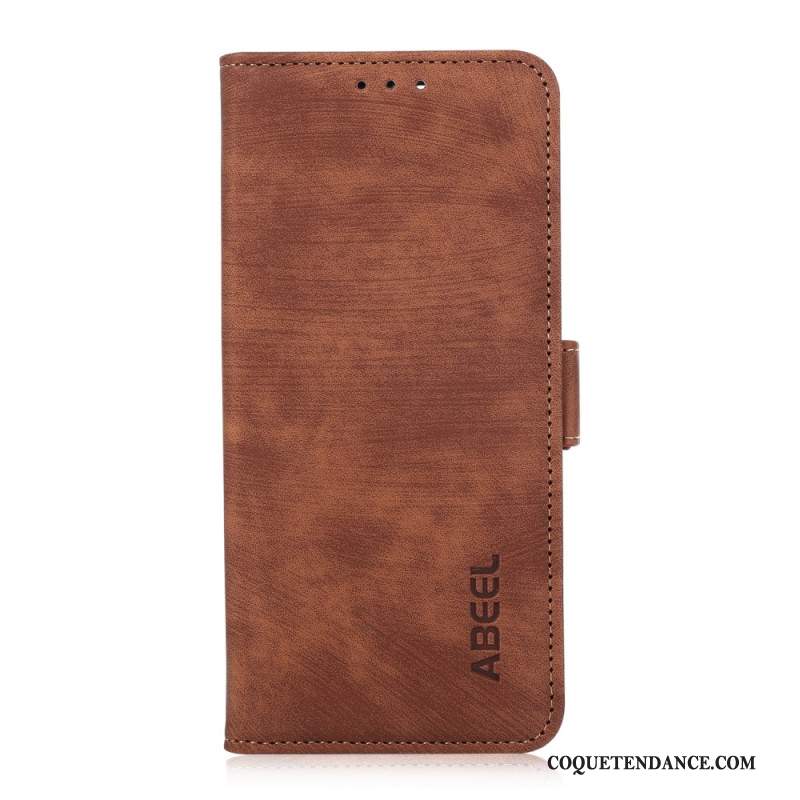 Housse iPhone 16 Simili Cuir Vintage ABEEL