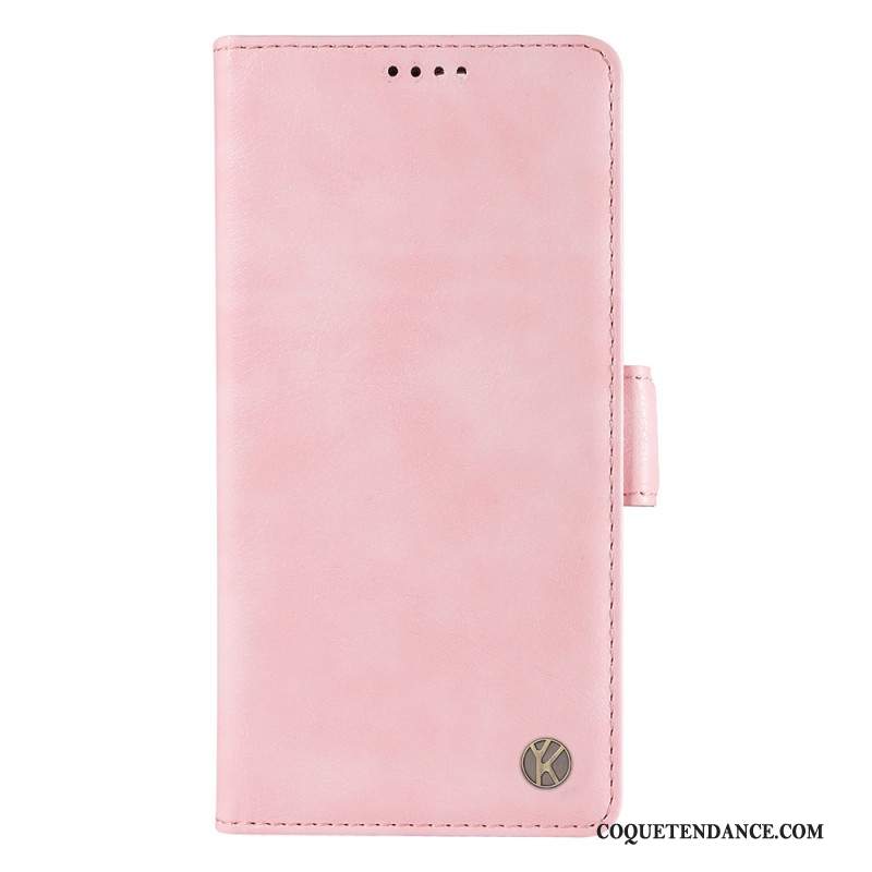 Housse iPhone 16 Simili Cuir Vintage YIKATU