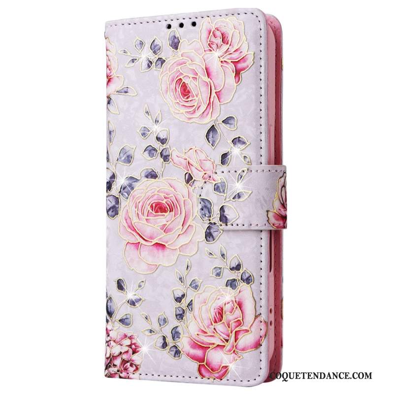 Housse iPhone 16 Technologie Blocage RFID Fleurs