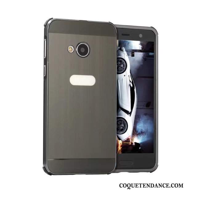 Htc U Play Coque Métal Incassable De Téléphone Noir Étui