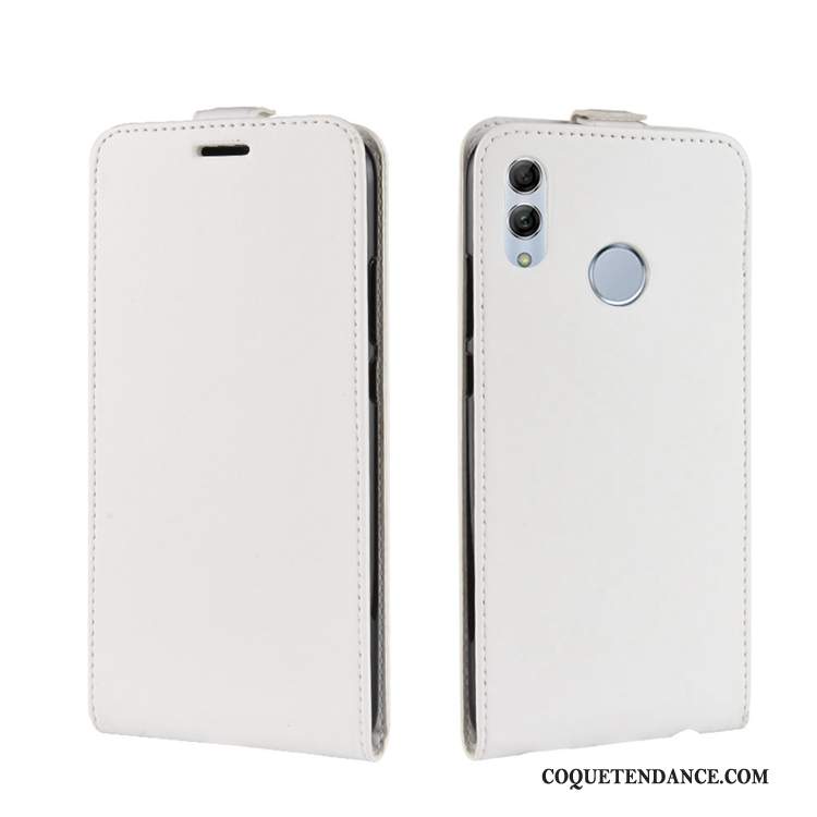 Huawei P Smart 2019 Coque Carte Blanc Modèle Fleurie Housse Étui En Cuir