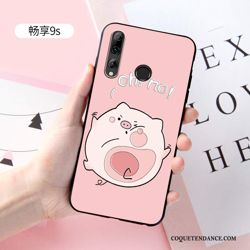 Huawei P Smart+ 2019 Coque Personnalité Silicone Rose Délavé En Daim Incassable