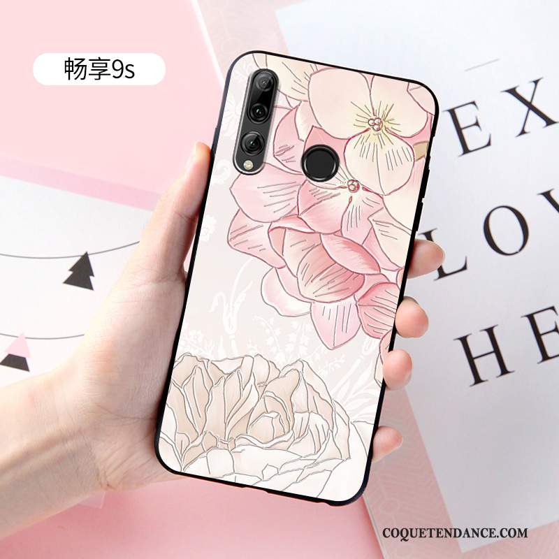 Huawei P Smart+ 2019 Coque Personnalité Silicone Rose Délavé En Daim Incassable