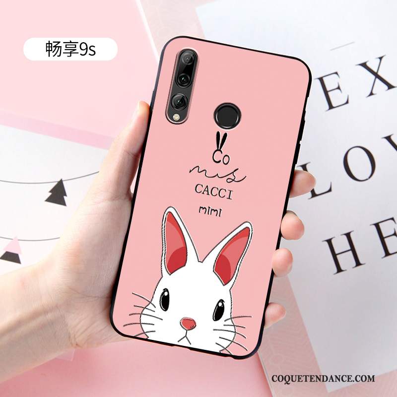 Huawei P Smart+ 2019 Coque Personnalité Silicone Rose Délavé En Daim Incassable