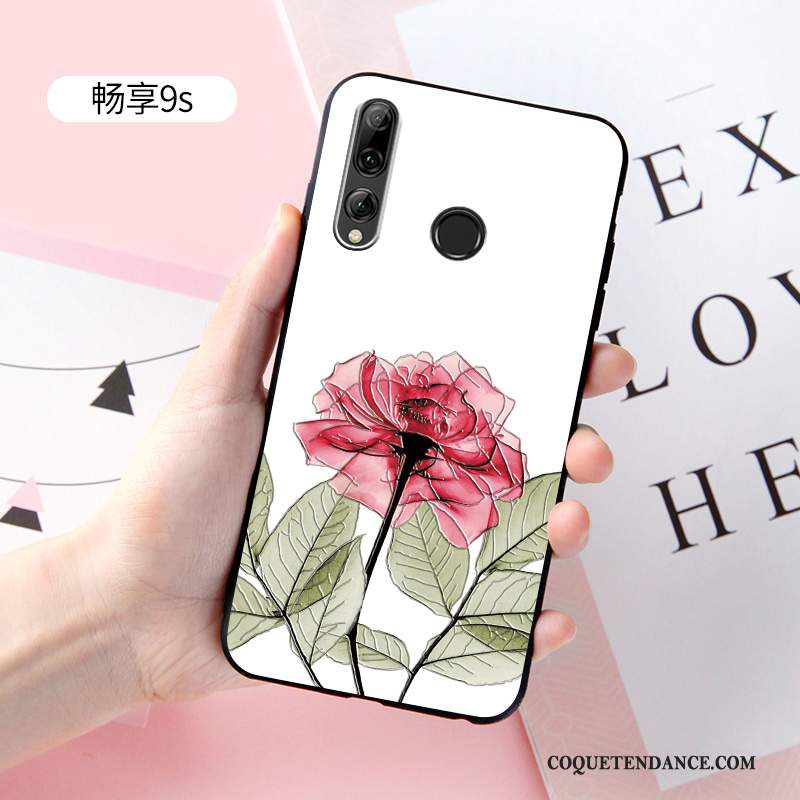 Huawei P Smart+ 2019 Coque Personnalité Silicone Rose Délavé En Daim Incassable