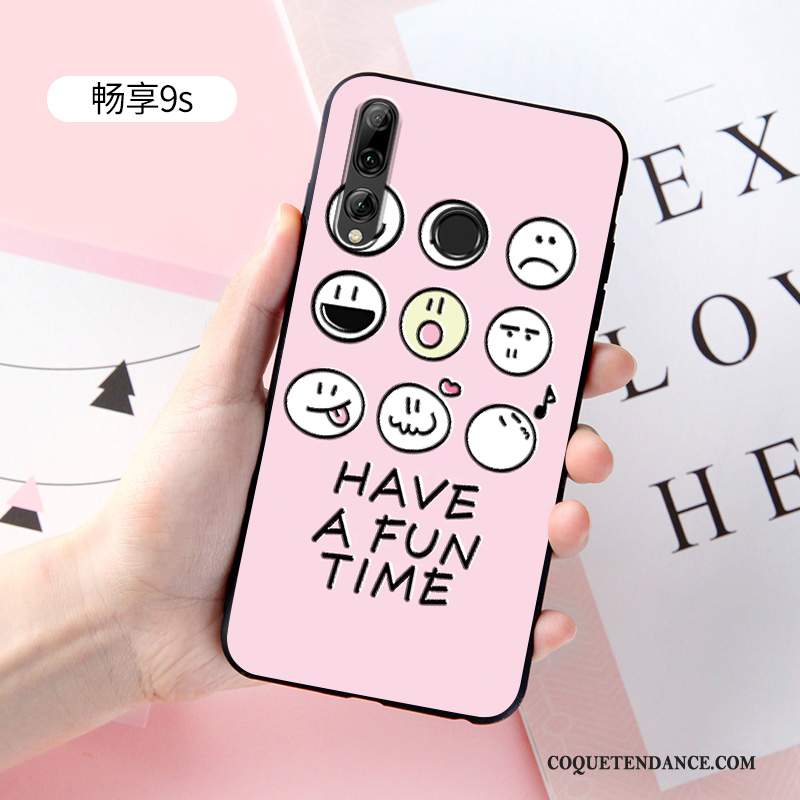 Huawei P Smart+ 2019 Coque Personnalité Silicone Rose Délavé En Daim Incassable