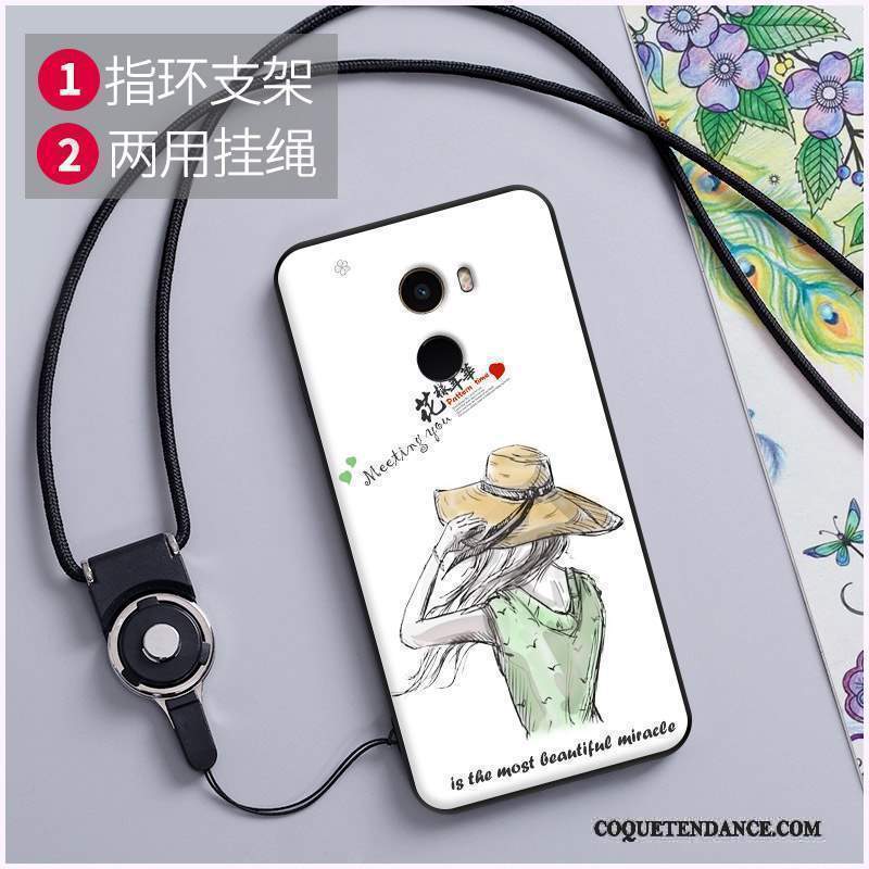 Mi Mix 2 Coque Incassable Ornements Suspendus Gaufrage Dessin Animé Multicolore