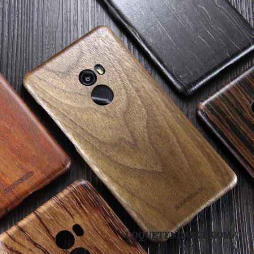 Mi Mix 2 Coque Très Mince Petit Marque De Tendance De Téléphone Bois Massif