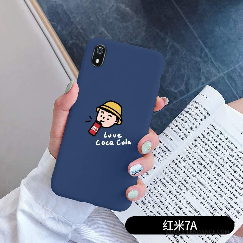 Redmi 7a Coque Étui Drôle Petit Délavé En Daim Dessin Animé