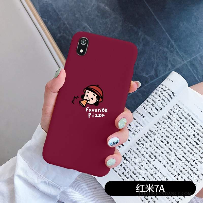 Redmi 7a Coque Étui Drôle Petit Délavé En Daim Dessin Animé