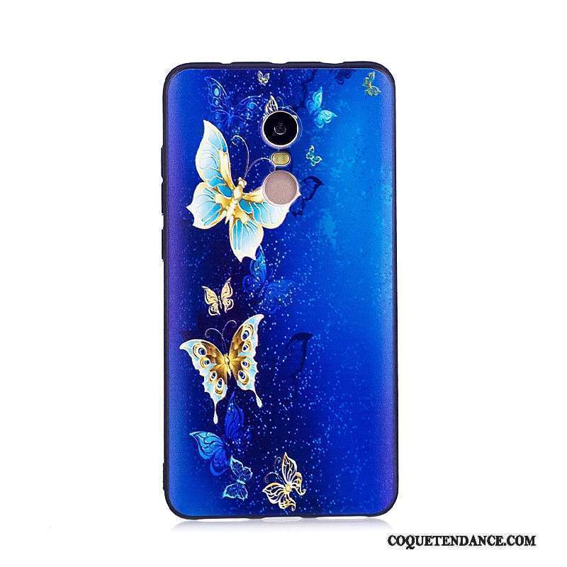 Redmi Note 4x Coque Dessin Animé Bleu Marin Tendance Fluide Doux Peinture