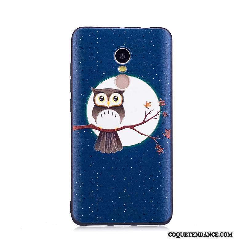 Redmi Note 4x Coque Dessin Animé Bleu Marin Tendance Fluide Doux Peinture