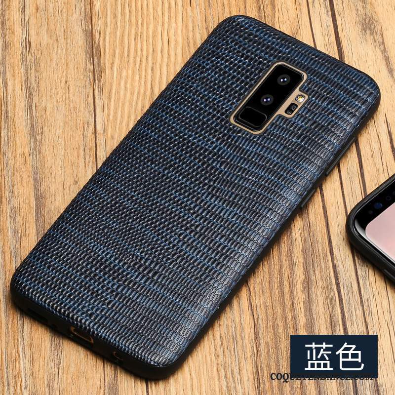 Samsung Galaxy S9+ Coque Luxe Étui Protection Bleu Marin De Téléphone