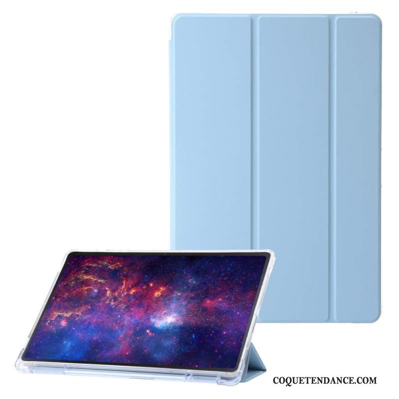 Smart Case Samsung Galaxy Tab S9 Plus Trois Volets Dos Transparent