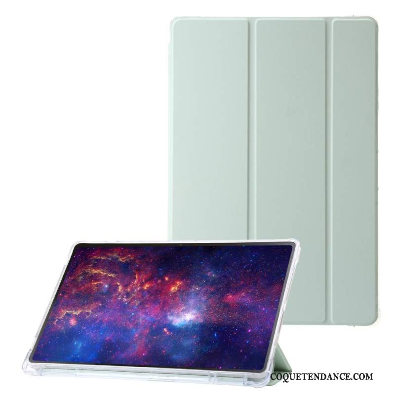 Smart Case Samsung Galaxy Tab S9 Plus Trois Volets Dos Transparent