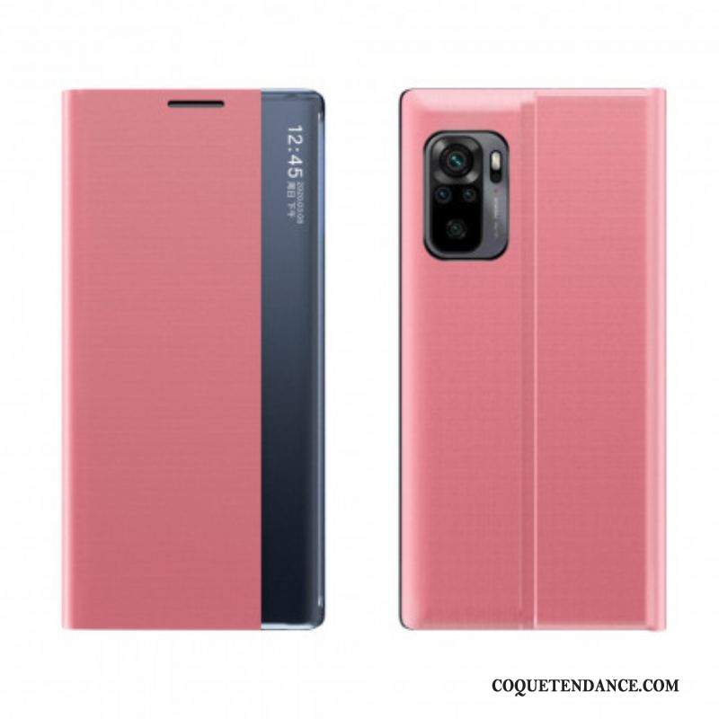 View Cover Xiaomi Redmi Note 10/10S/Poco M5s Simili Cuir Texturé