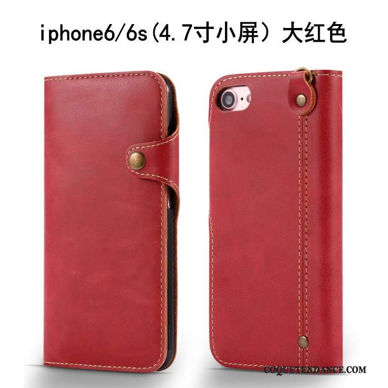 iPhone 6/6s Coque Incassable Multicolore Étui En Cuir Housse Vin Rouge