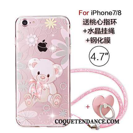 iPhone 7 Coque Nouveau De Téléphone Rose Marque De Tendance Ornements Suspendus