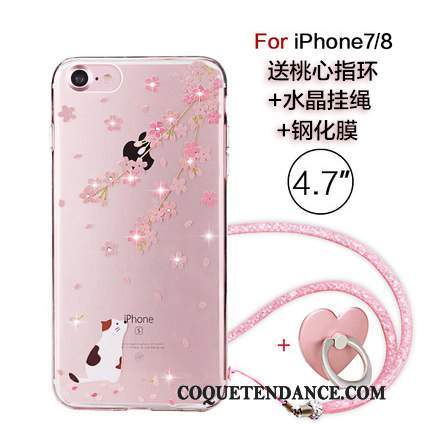 iPhone 7 Coque Nouveau De Téléphone Rose Marque De Tendance Ornements Suspendus