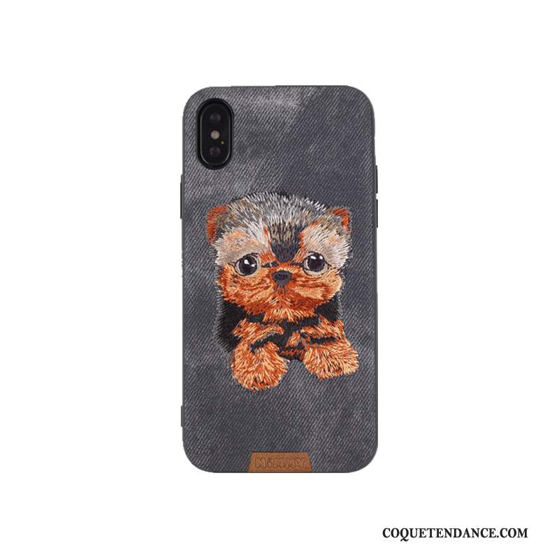 iPhone Xs Coque De Téléphone Broderie Mignonne Dessin Animé Jaune